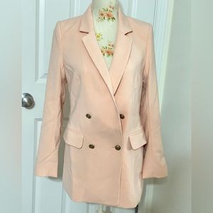 New long H&M blazer pink peach size US 6